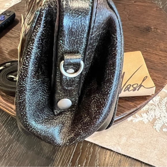 NWT Patricia Nash Gracie Brown and Turquoise Tooled Leather Bag - Picture 6 of 10